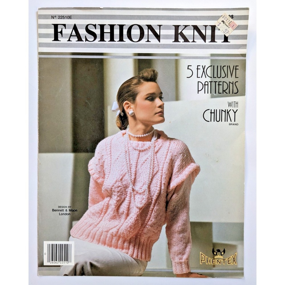 Phentex Fashion Knit Patterns No.22510E Bennett & Moon London 80's 90's Sweaters